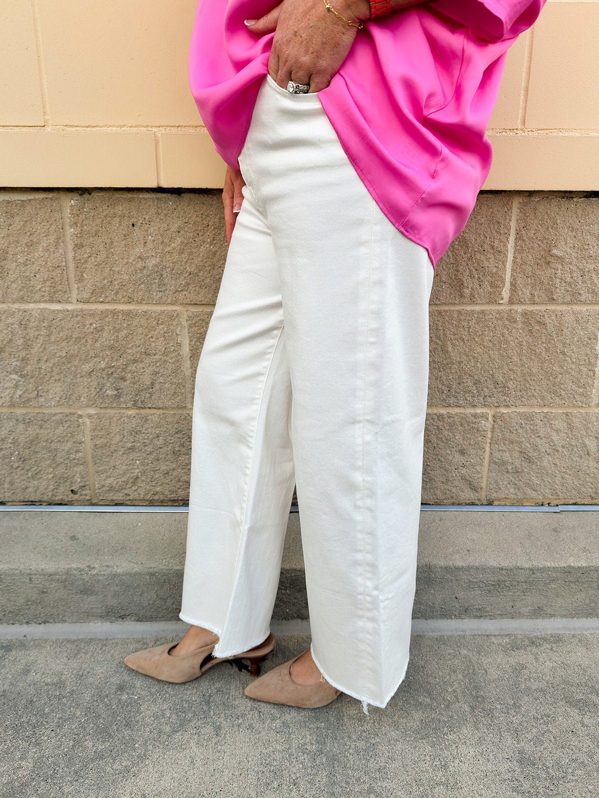 Clean Slate White Bootcut Pants - The Pink Pineapple 850