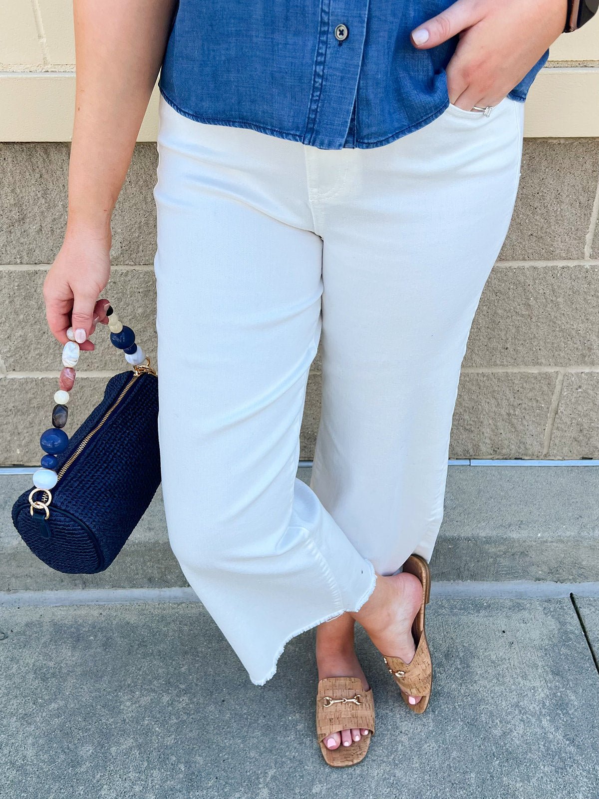 Clean Slate White Bootcut Pants - The Pink Pineapple 850