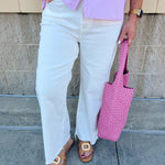 Clean Slate White Bootcut Pants - The Pink Pineapple 850