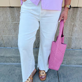 Clean Slate White Bootcut Pants - The Pink Pineapple 850