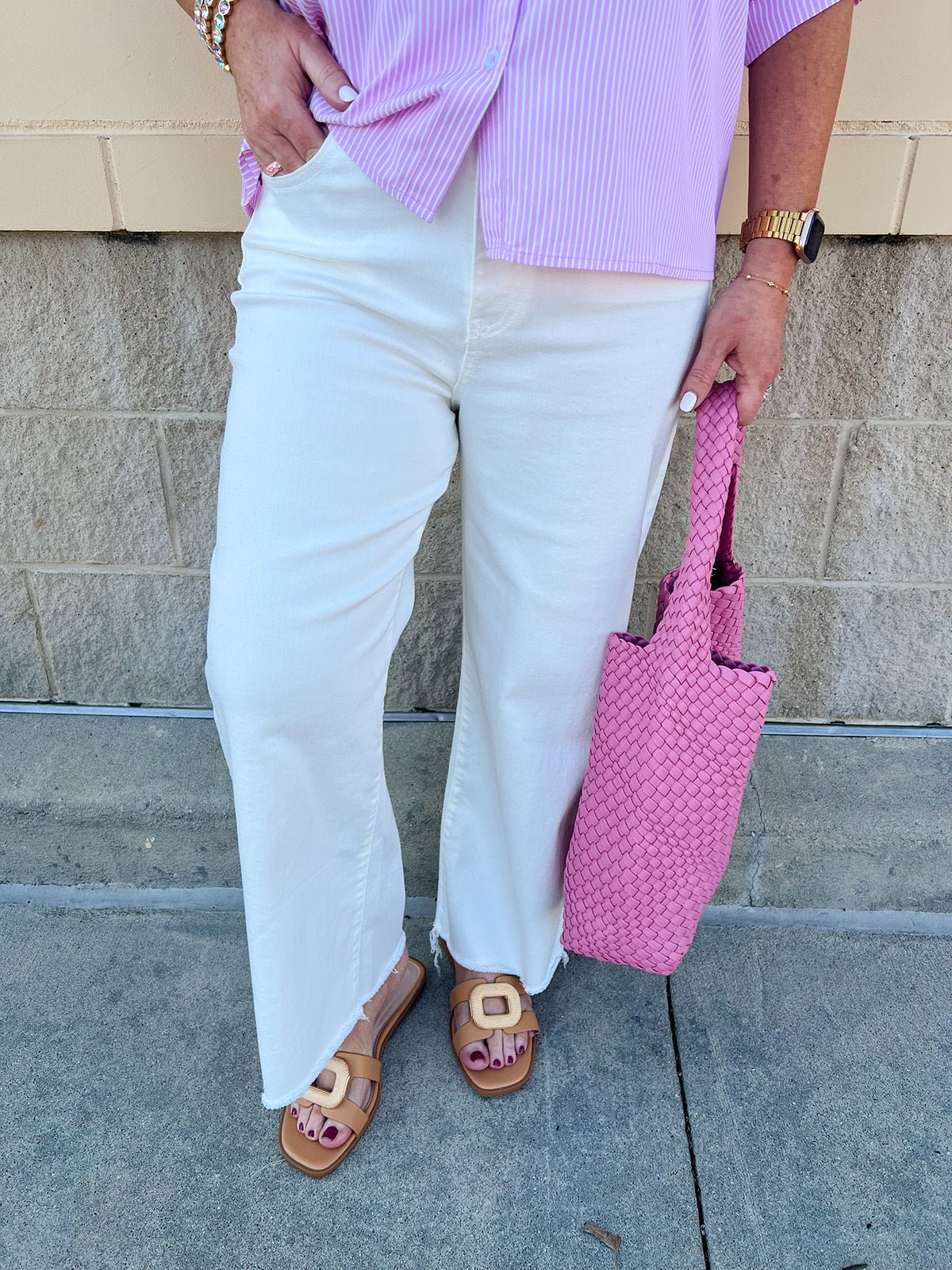 Clean Slate White Bootcut Pants - The Pink Pineapple 850