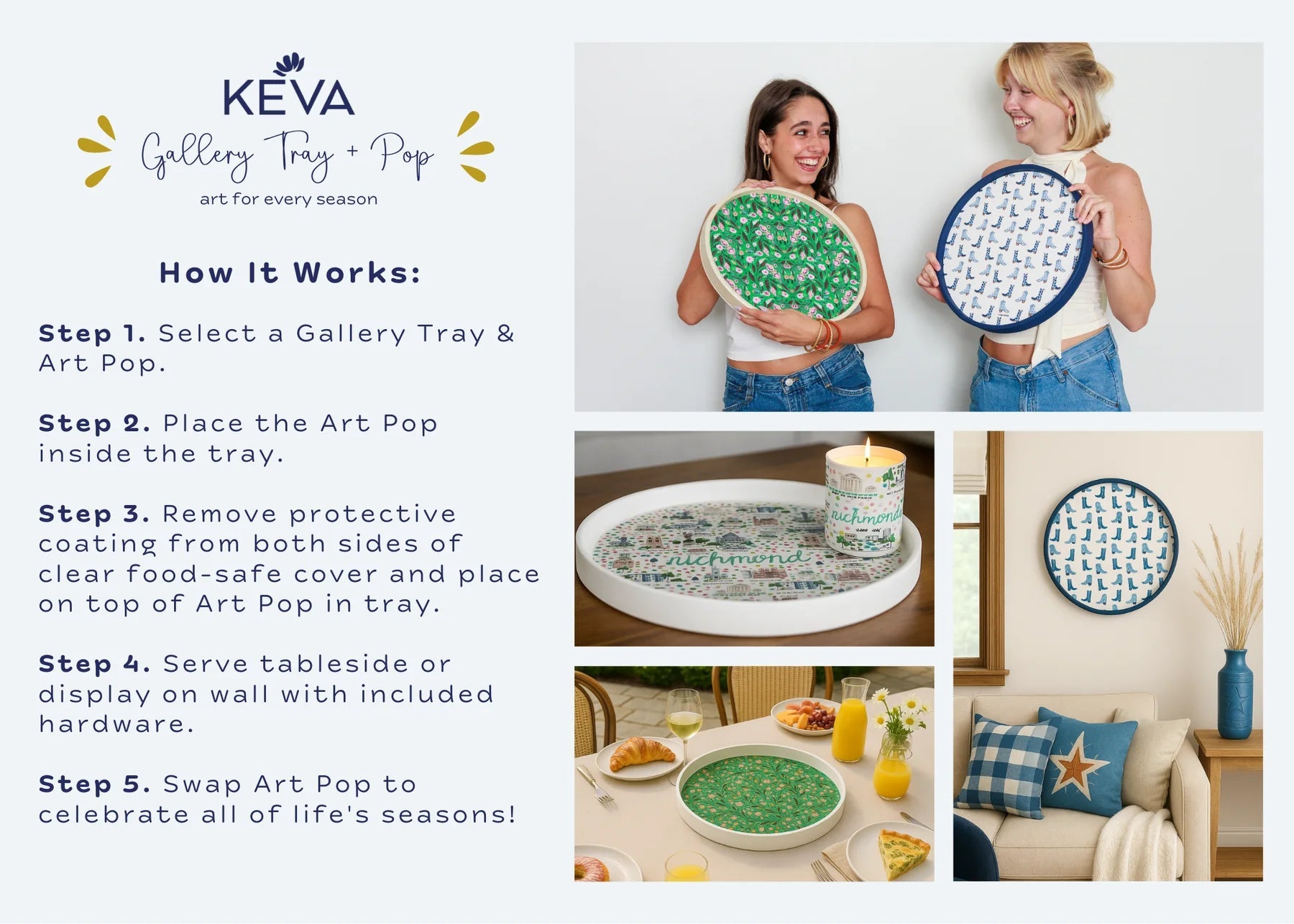 Clean White Interchangeable Pop Gallery Tray - The Pink Pineapple 850