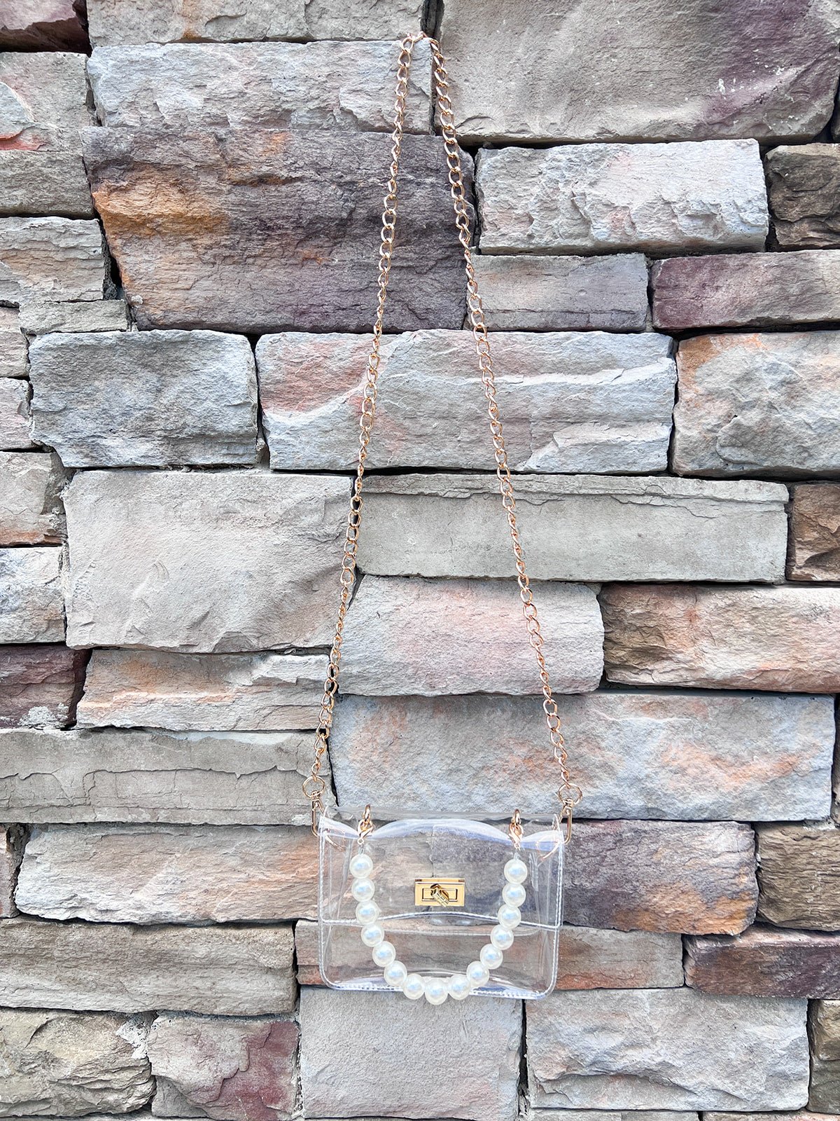 [Clearly Handbags] Audrey Pearl Clear Crossbody Bag - The Pink Pineapple 850