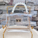[Clearly Handbags] Audrey Pearl Clear Crossbody Bag - The Pink Pineapple 850