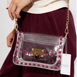[Clearly Handbags] Jackie Stadium Bag in Maroon - The Pink Pineapple 850