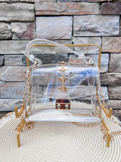 [Clearly Handbags] Kathryn Gold Bee Bag - The Pink Pineapple 850