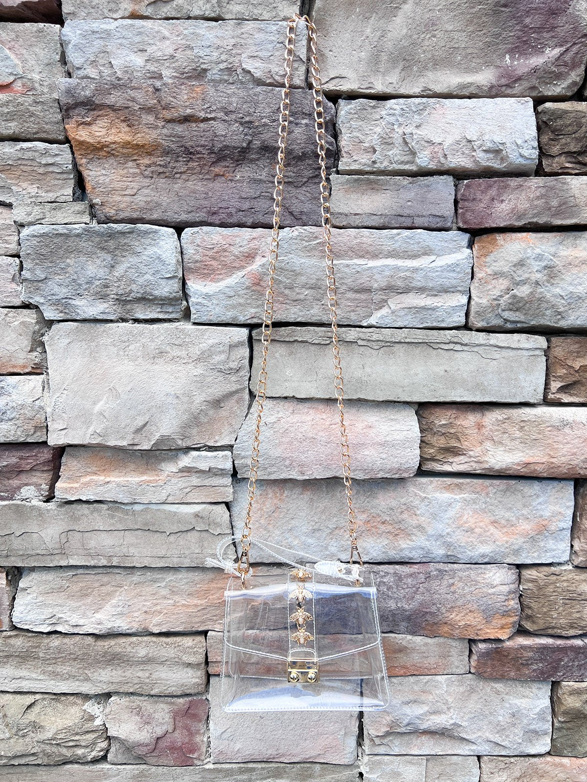 [Clearly Handbags] Kathryn Gold Bee Bag - The Pink Pineapple 850