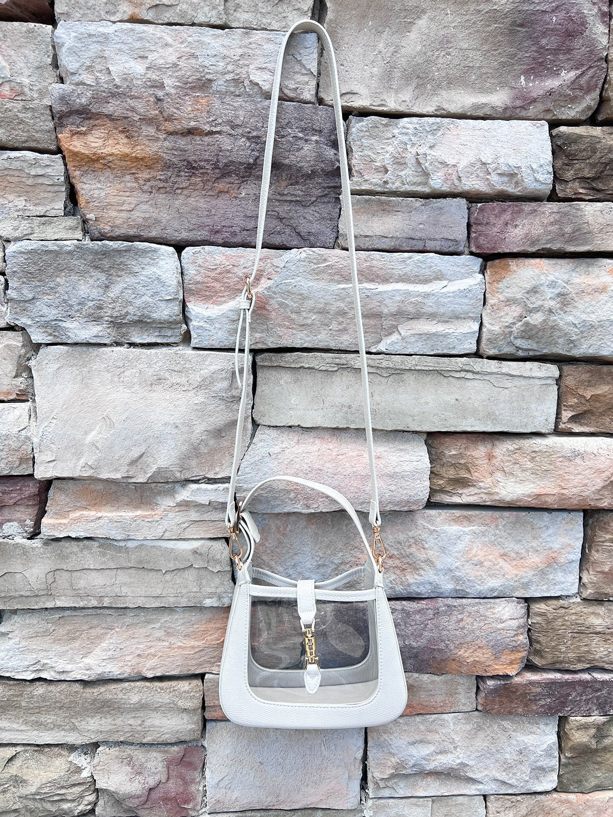 [Clearly Handbags] The Paige Clear Purse in Ivory - The Pink Pineapple 850