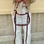 Clearview Crossbody Stadium Bag in Garnet - The Pink Pineapple 850