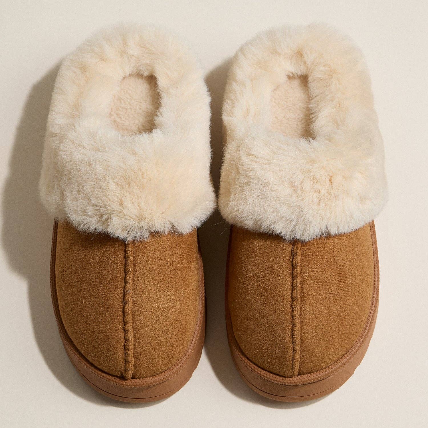 Cloud Nine Sherpa - Lined Platform Slippers in Camel - The Pink Pineapple 850