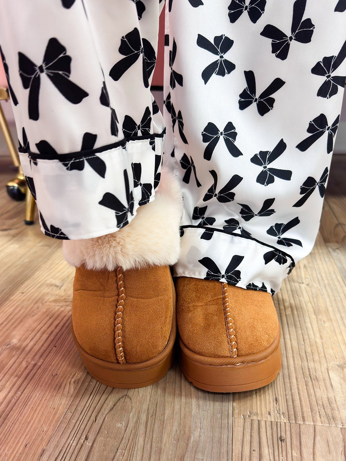 Cloud Nine Sherpa - Lined Platform Slippers in Camel - The Pink Pineapple 850