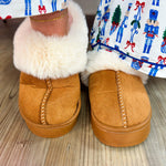 Cloud Nine Sherpa - Lined Platform Slippers in Camel - The Pink Pineapple 850