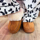 Cloud Nine Sherpa - Lined Platform Slippers in Camel - The Pink Pineapple 850