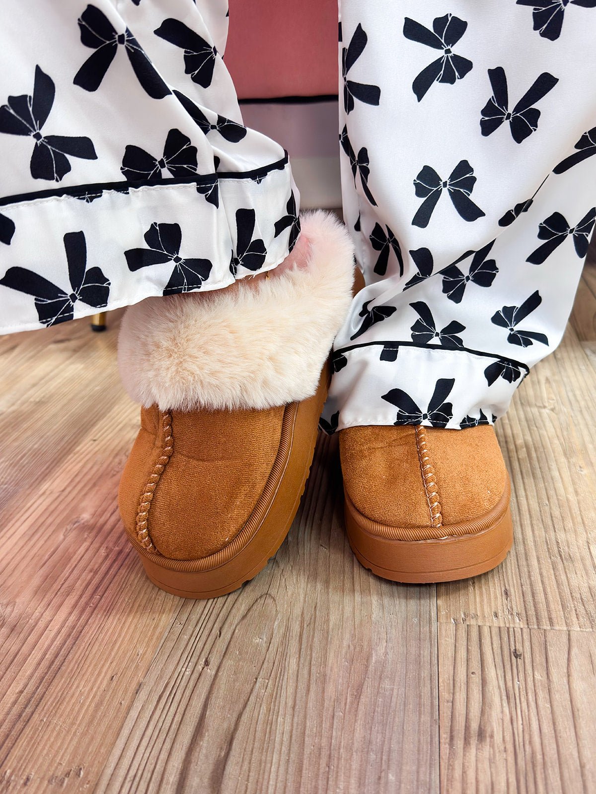 Cloud Nine Sherpa - Lined Platform Slippers in Camel - The Pink Pineapple 850