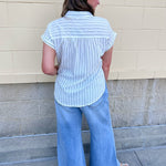 Coastal Air Striped Button Down - The Pink Pineapple 850
