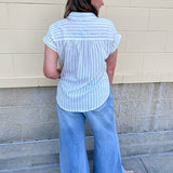 Coastal Air Striped Button Down - The Pink Pineapple 850