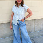 Coastal Air Striped Button Down - The Pink Pineapple 850
