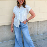 Coastal Air Striped Button Down - The Pink Pineapple 850