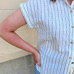 Coastal Air Striped Button Down - The Pink Pineapple 850