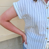 Coastal Air Striped Button Down - The Pink Pineapple 850