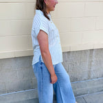 Coastal Air Striped Button Down - The Pink Pineapple 850