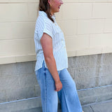 Coastal Air Striped Button Down - The Pink Pineapple 850