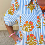 Coastal Bloom Collared Mini Dress - The Pink Pineapple 850