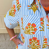 Coastal Bloom Collared Mini Dress - The Pink Pineapple 850
