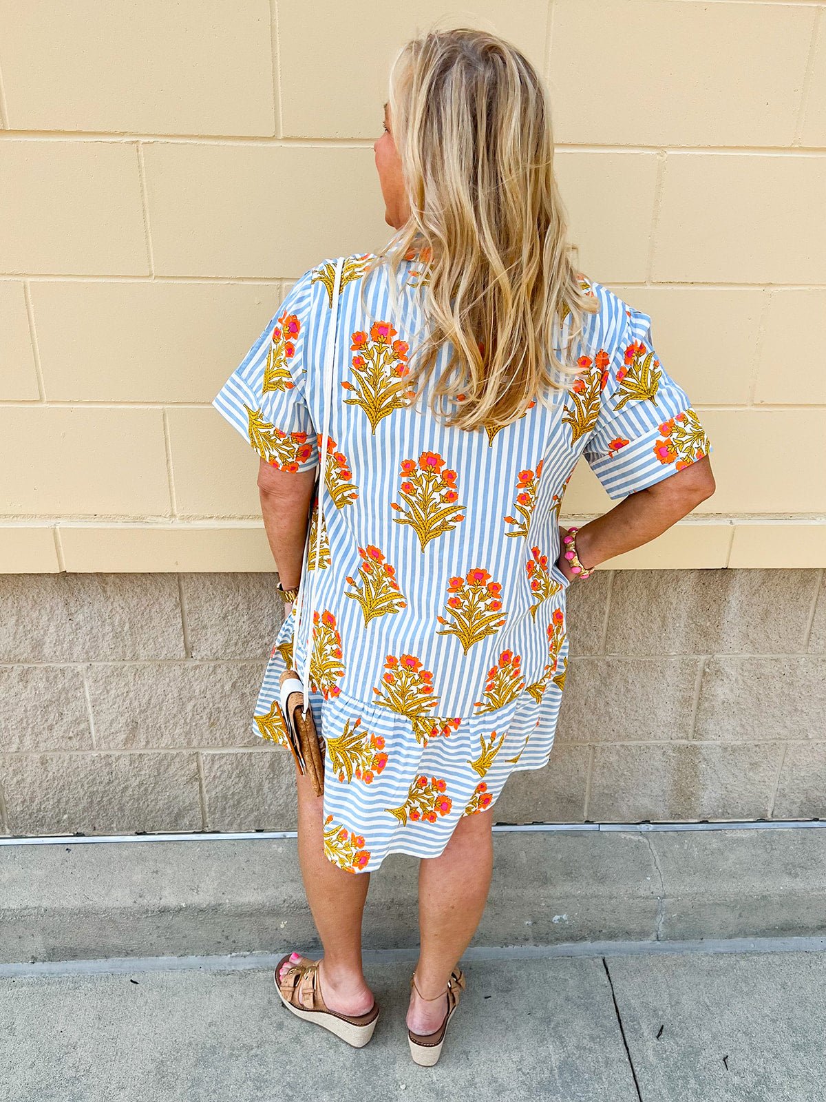 Coastal Bloom Collared Mini Dress - The Pink Pineapple 850