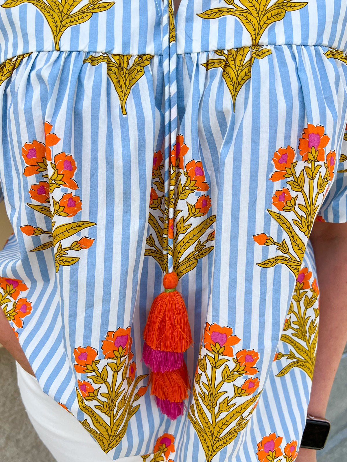 Coastal Bloom Tassel Blouse - The Pink Pineapple 850