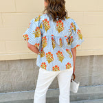 Coastal Bloom Tassel Blouse - The Pink Pineapple 850
