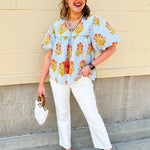 Coastal Bloom Tassel Blouse - The Pink Pineapple 850