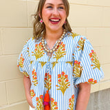 Coastal Bloom Tassel Blouse - The Pink Pineapple 850