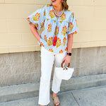 Coastal Bloom Tassel Blouse - The Pink Pineapple 850