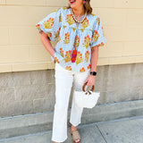 Coastal Bloom Tassel Blouse - The Pink Pineapple 850