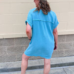 Coastal Breeze Linen Mini Dress - The Pink Pineapple 850