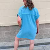 Coastal Breeze Linen Mini Dress - The Pink Pineapple 850