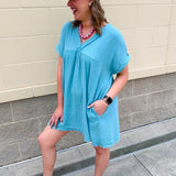 Coastal Breeze Linen Mini Dress - The Pink Pineapple 850