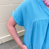 Coastal Breeze Linen Mini Dress - The Pink Pineapple 850