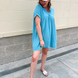 Coastal Breeze Linen Mini Dress - The Pink Pineapple 850