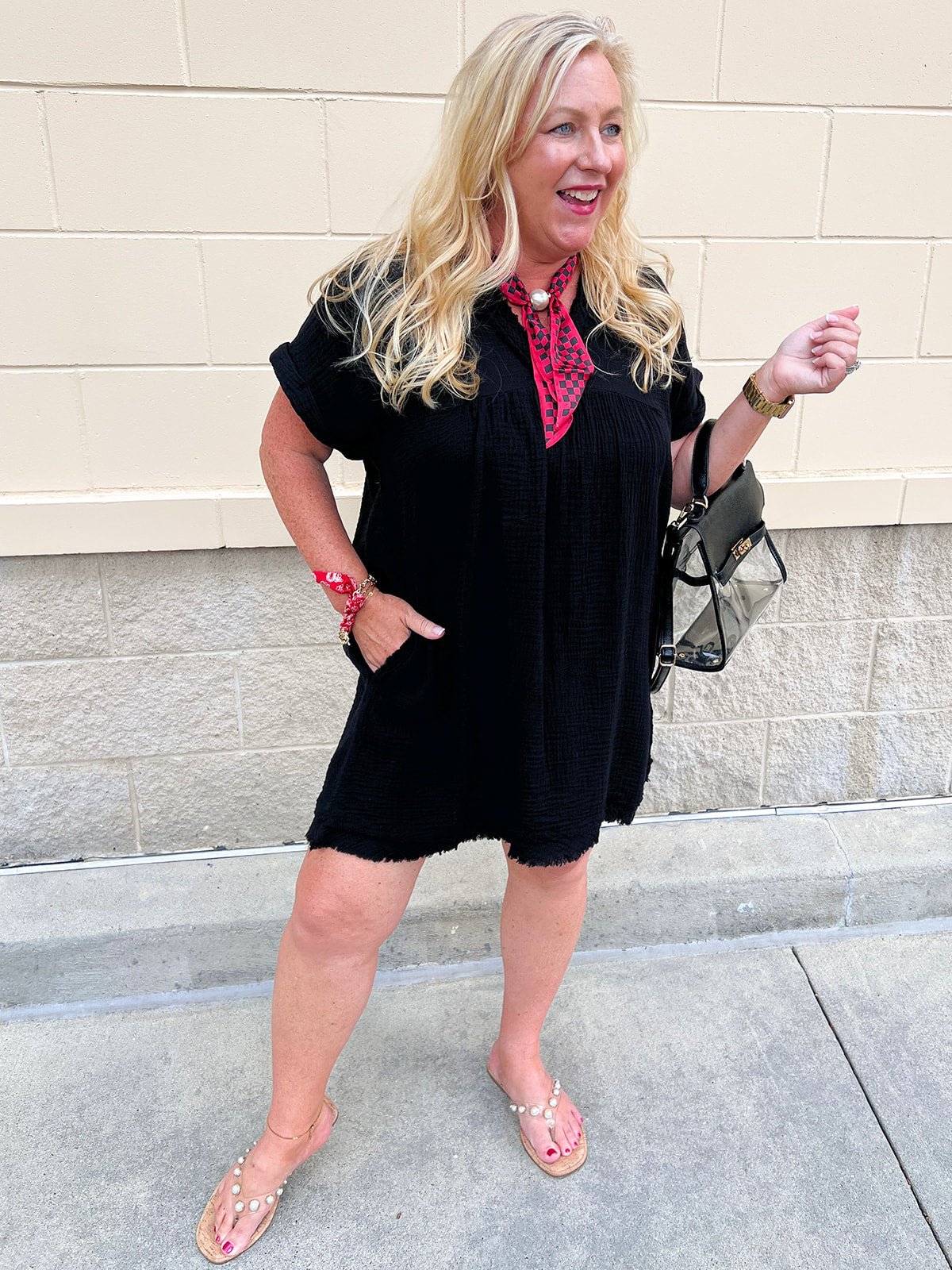Coastal Breeze Linen Mini Dress in Black - The Pink Pineapple 850