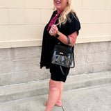 Coastal Breeze Linen Mini Dress in Black - The Pink Pineapple 850