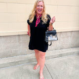 Coastal Breeze Linen Mini Dress in Black - The Pink Pineapple 850