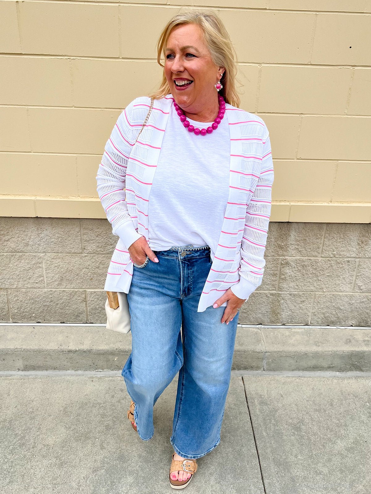 Coastal Candy Stripe Cardigan - The Pink Pineapple 850