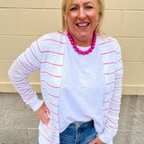 Coastal Candy Stripe Cardigan - The Pink Pineapple 850