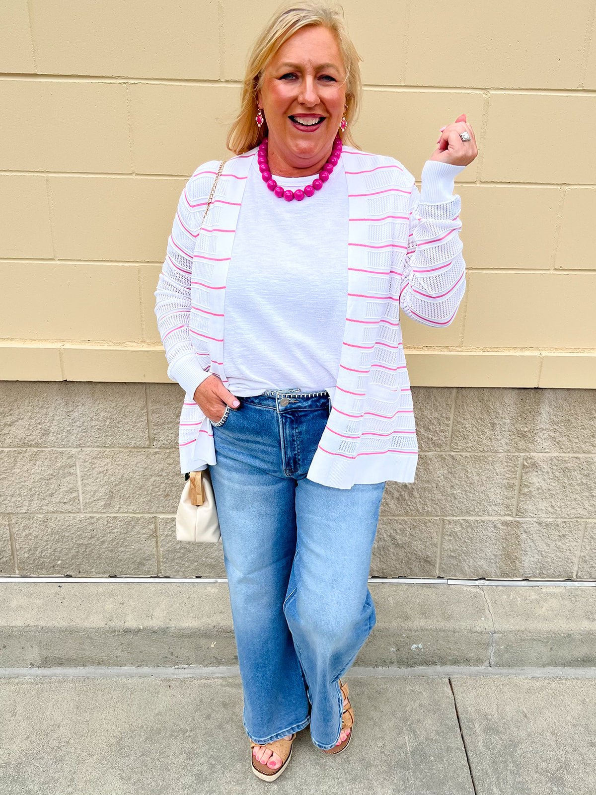 Coastal Candy Stripe Cardigan - The Pink Pineapple 850