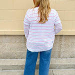 Coastal Candy Stripe Cardigan - The Pink Pineapple 850