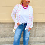Coastal Candy Stripe Cardigan - The Pink Pineapple 850