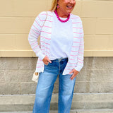 Coastal Candy Stripe Cardigan - The Pink Pineapple 850