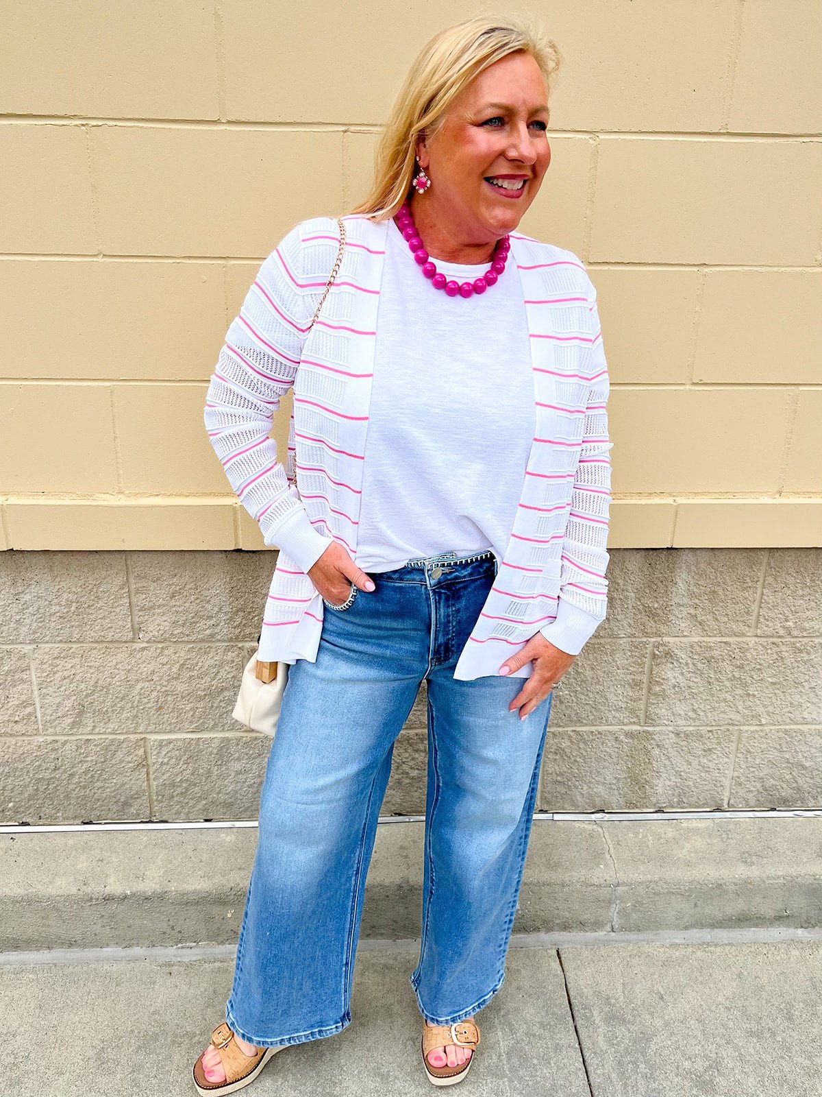 Coastal Candy Stripe Cardigan - The Pink Pineapple 850